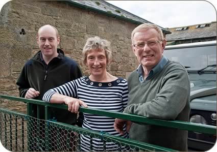 Vet Alistair Padkin, left of Solway Vets’ member practice Nithsdale Vets, Thornhill, with Rosemary and David Dickie
